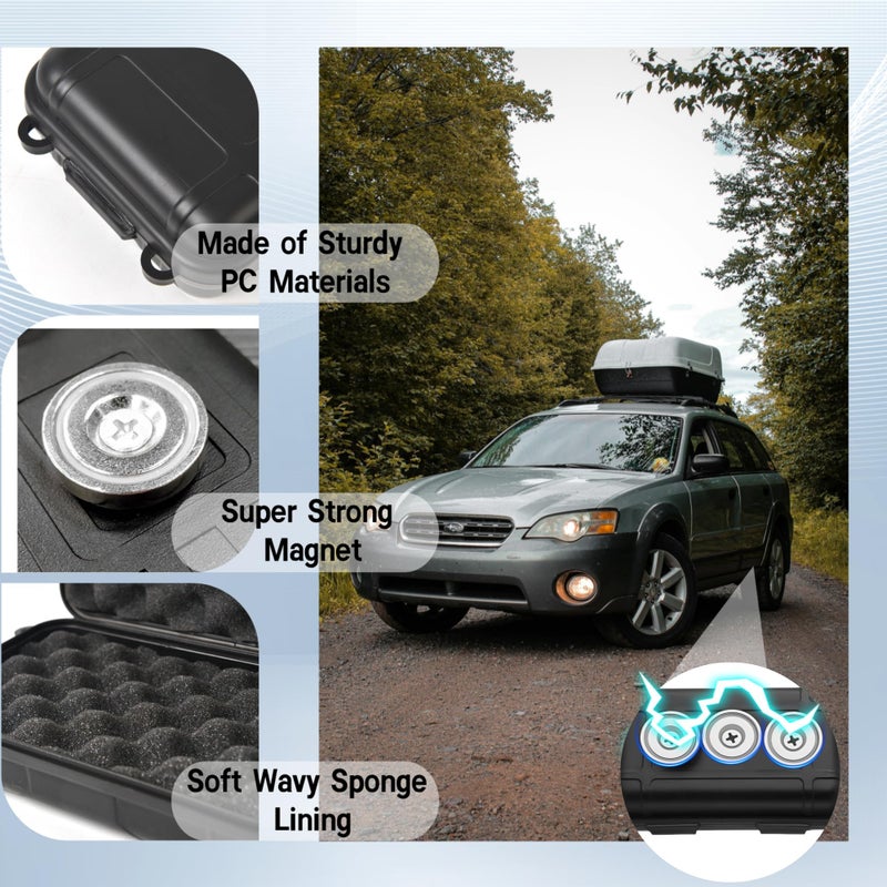 Riomhorry 2 Pcs Magnetic Key Holders Under Car, Hide Key Magnetic Box for Storage Key Indoors, Outdoors, Waterproof Hider Key on The Bottom of Car - Image 5