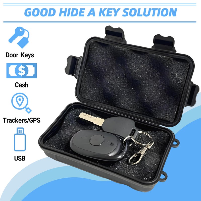 Riomhorry 2 Pcs Magnetic Key Holders Under Car, Hide Key Magnetic Box for Storage Key Indoors, Outdoors, Waterproof Hider Key on The Bottom of Car - Image 3