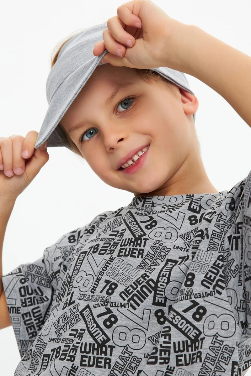 Babygiz Light Gray Men's UV Protected Foldable Open Top Soft Brim 100% Cotton Combed Tennis Visor Hat