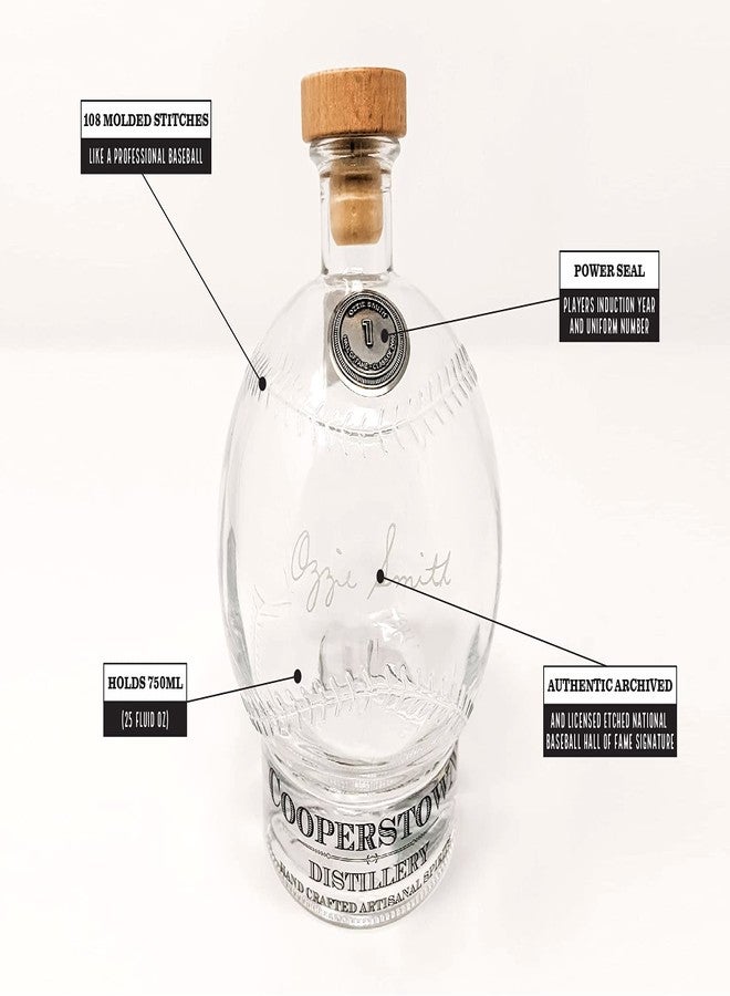 Cooperstown Distillery قارورة تقطير كوبرزتاون، مرخصة من قاعة مشاهير البيسبول الوطنية، تحمل توقيع أوزي سميث المحفور | 750 مل - Image 3