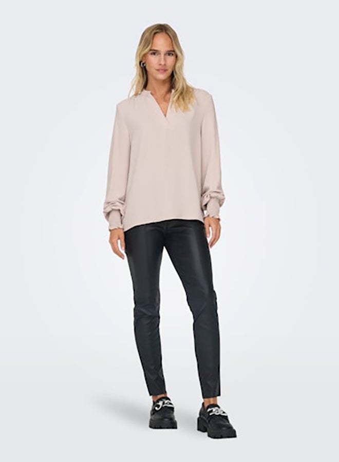 ONLY ONLY Womens Mette V-Neck Longsleeve Smock Top Woven  - Image 1
