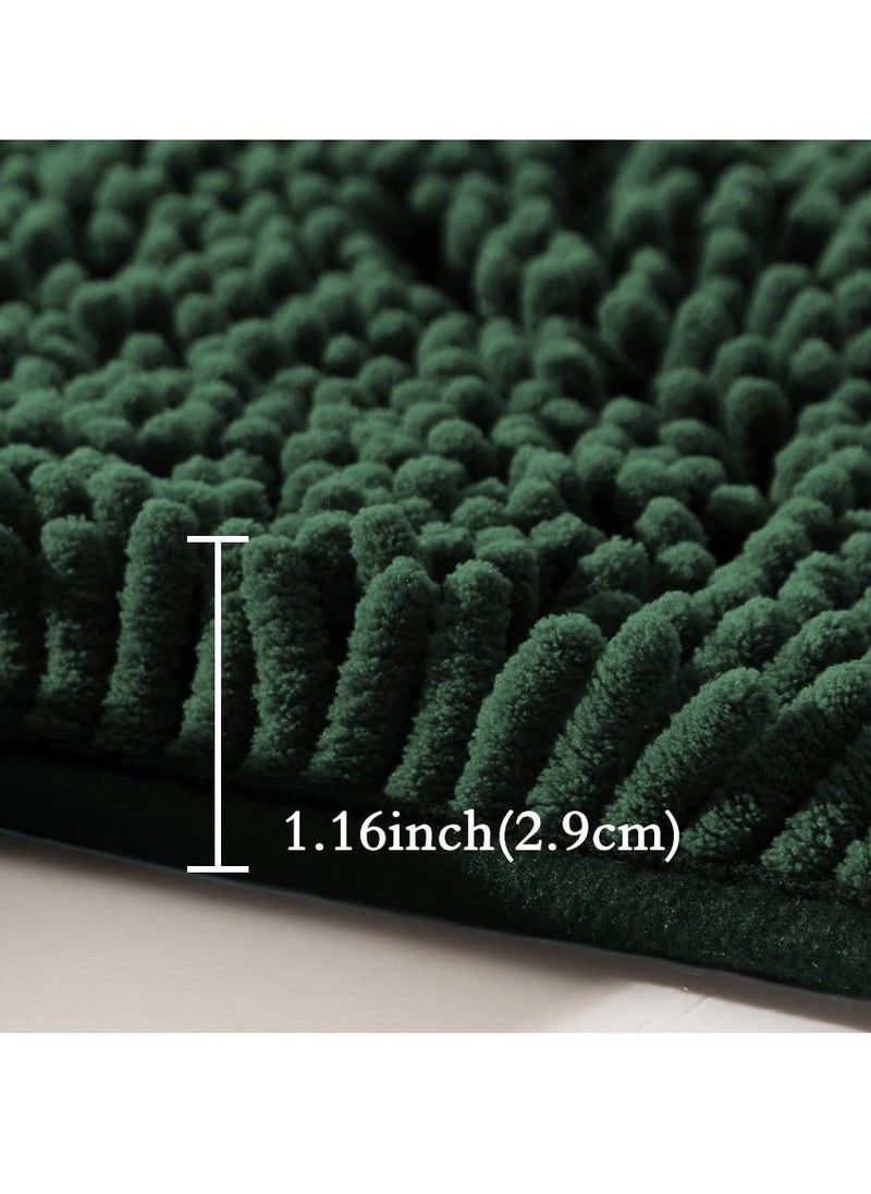 Captaintech Bathroom Rug，80x50 Anti-slip Bath Mat，Doormat，Soft and Cozy Rug，Bathroom Durable Thick Bath Towel，Easier to Dry，Bathtub Rug (Dark Green)  - Image 2