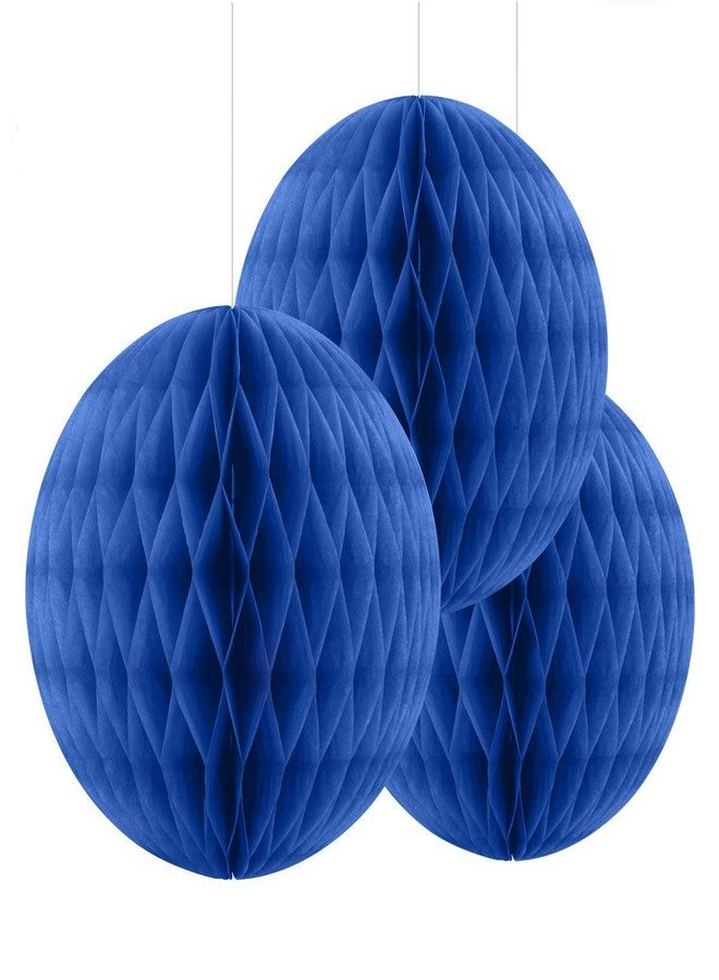 Binpeng Paper Fan for Decorations Paper Honeycomb Tissue Balls for Party Decoration Set of 3 Blue Paper Honeycomb Tissue Fans for Party Decoratio (3pcs loyal blue honneycombs) - Image 1