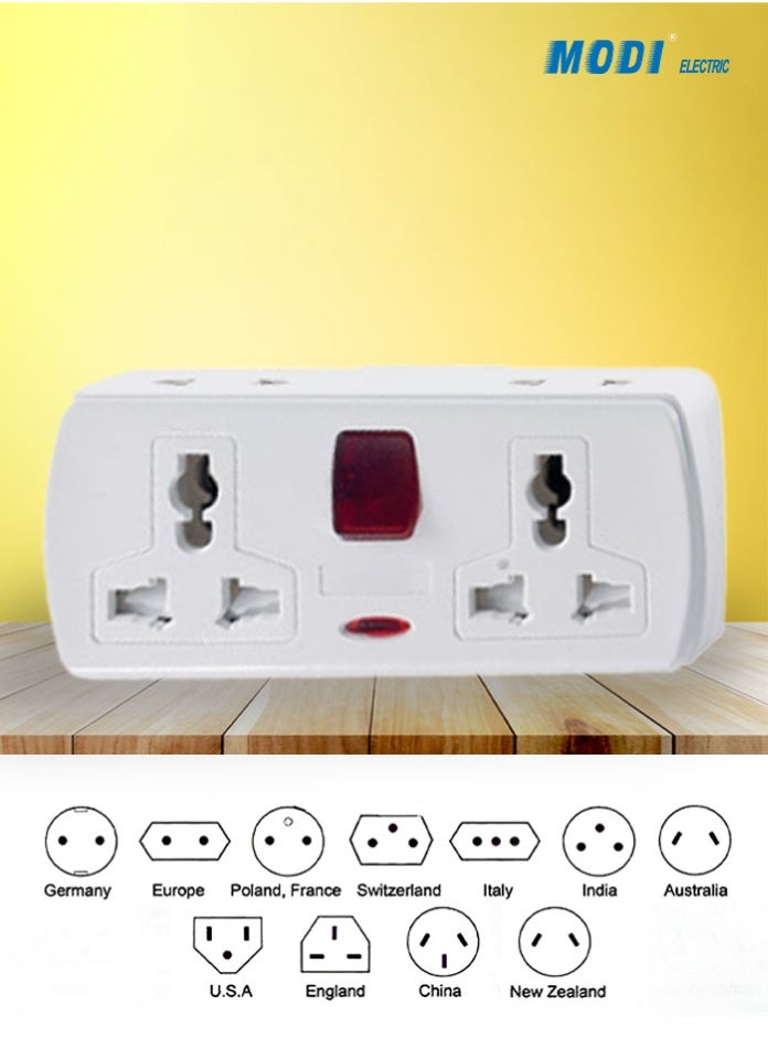 MODI 4-Way Extension Socket Multi Plug Wall Extender Universal Power Adapter withPower Switch Compact Extension Socket for Home, Office and Daily Use - Image 2