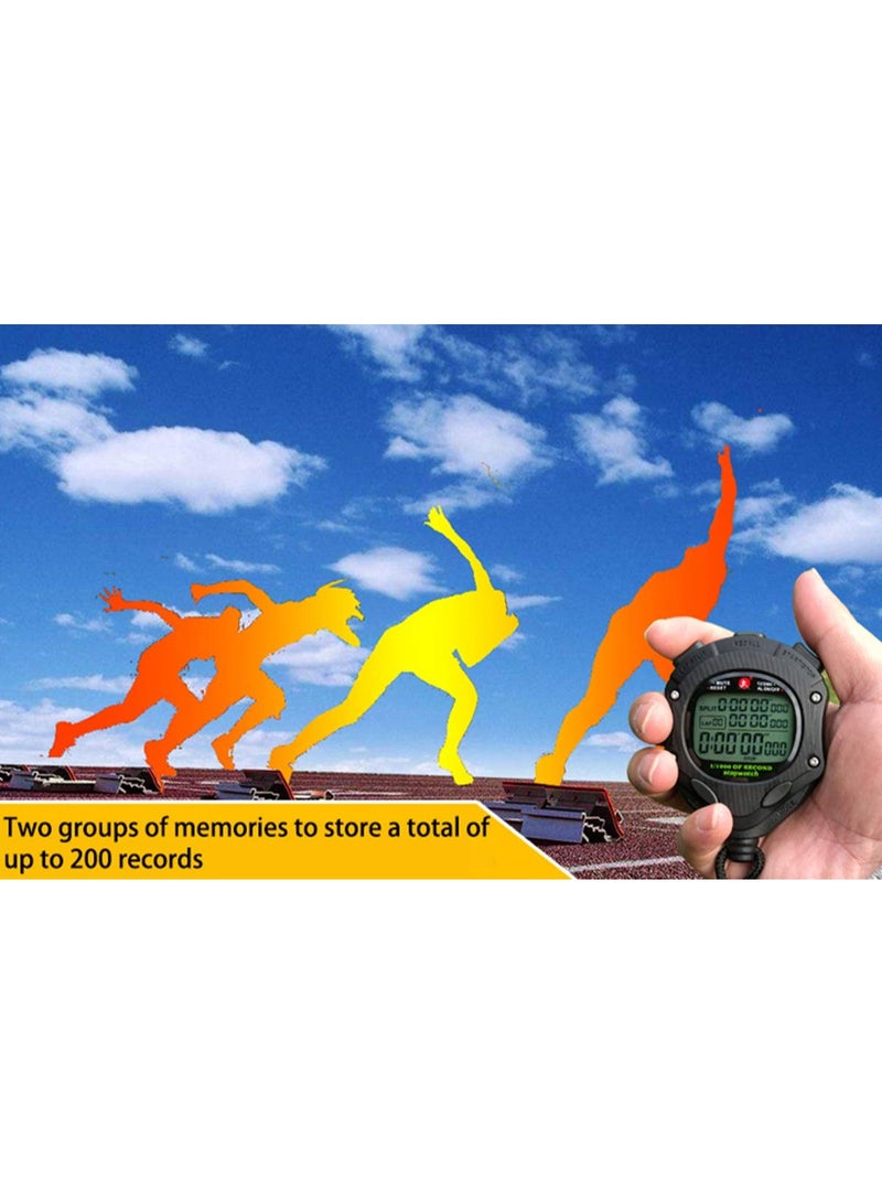 KISSUN Digital Stopwatch Timer with Back Light Stop watch 0.001second Timing|100 lap Memory,Large dispaly Alarm Clock for Coach Sports Swimming Running Marathon Competition(100LAP(Back Light)) - Image 4