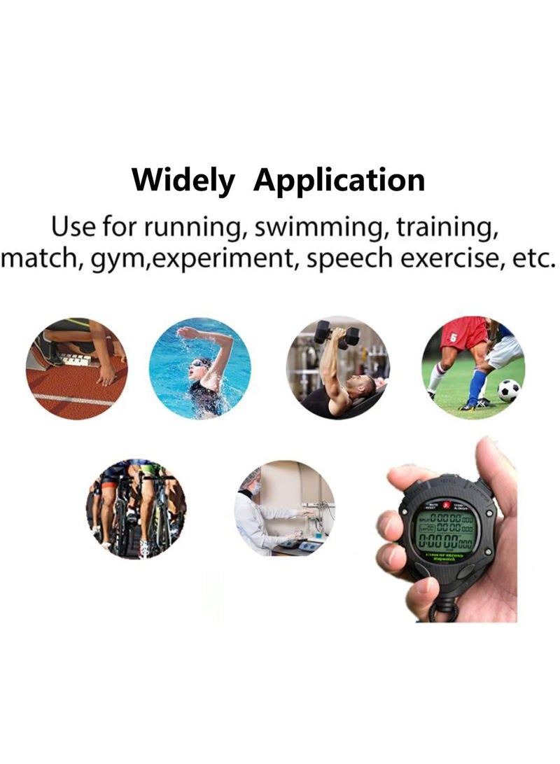 KISSUN Digital Stopwatch Timer with Back Light Stop watch 0.001second Timing|100 lap Memory,Large dispaly Alarm Clock for Coach Sports Swimming Running Marathon Competition(100LAP(Back Light)) - Image 5