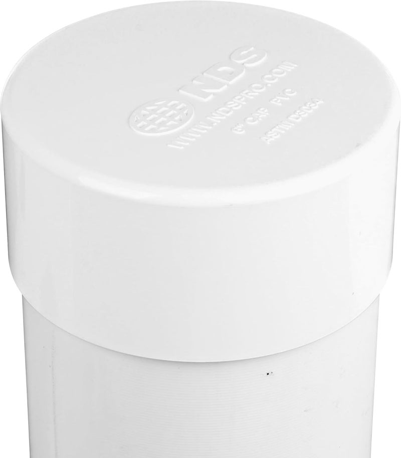 NDS 6P06 PVC S&D Cap, 6-Inch, Makes Solvent-Weld Connections, for Use with 6-Inch Sewer and Drain Pipe, White - Image 2