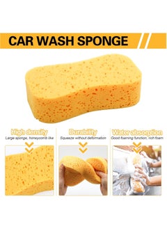Dondeen Car Cleaning Kit 9 Pcs  jumbo Car Sponge Super Absorbent Car Wash Sponges Thick Microfibre Cleaning Cloth Scratch Free Double side Car Wash Mitts Waxing sponge for Windscreen Bodywork Inside  - Image 3