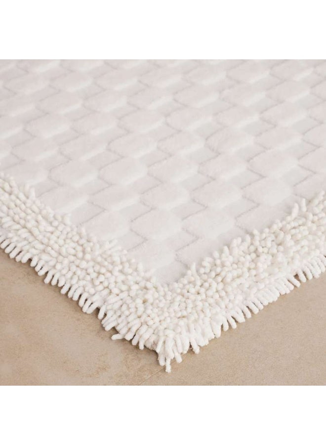 Pan Home حصيرة حمام بإطار مربعات 60x90 سم - أبيض - Image 2