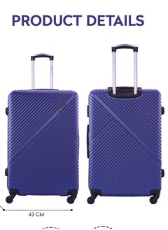 Aurora Checked-In Luggage Large (28-Inch) ABS Hard Case Checked-In Luggage Trolley Bag with 4 Spinner Wheels and Lock - Navy Blue - pzsku/Z3830B8054A489C98947FZ/45/_/1733059072/3e7cc8a2-a392-4f3b-98ba-e7d4824731b9