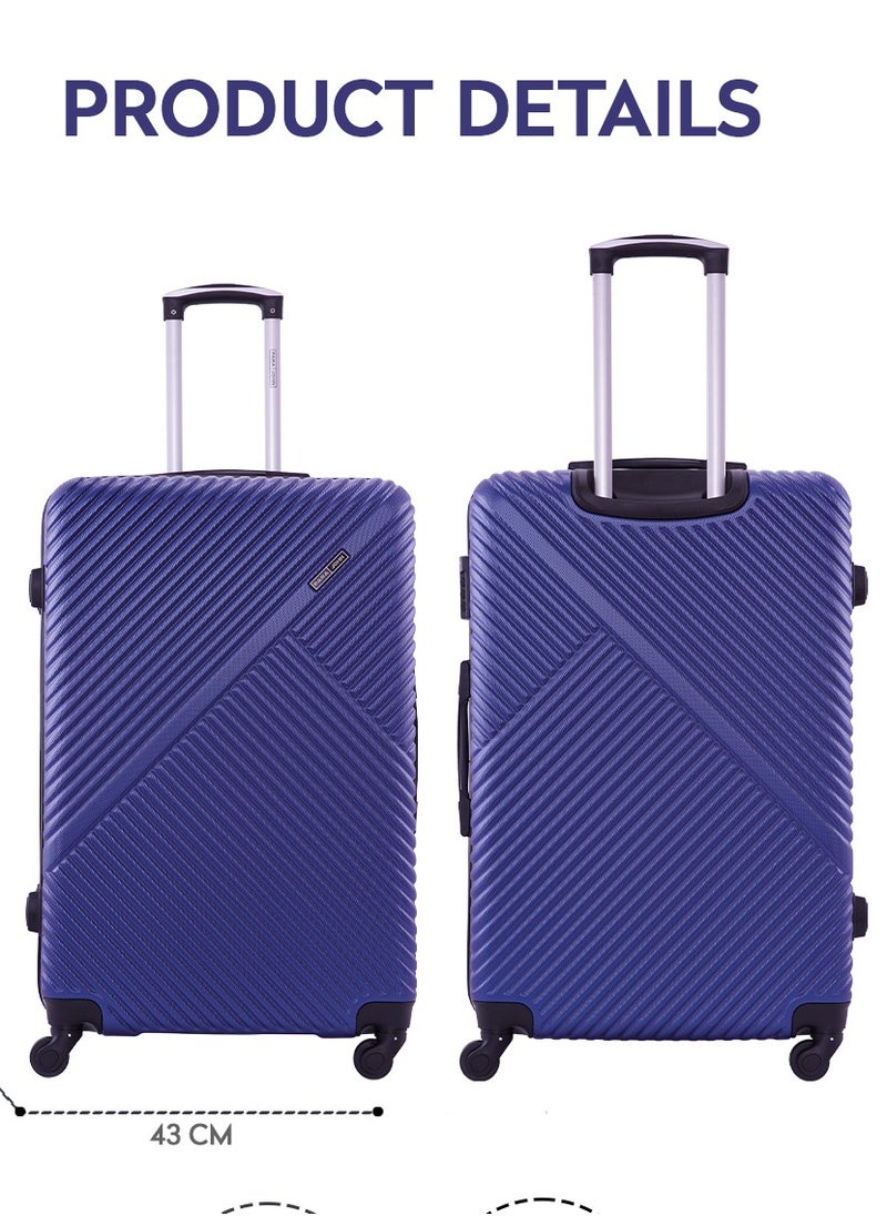 PARAJOHN - Aurora Checked-In Luggage Large (28-Inch) ABS Hard Case Checked-In Luggage Trolley Bag with 4 Spinner Wheels and Lock - Navy Blue - Image 1