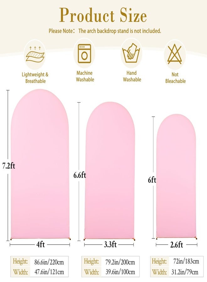 Suppromo Pink Blue Arch Cover 3 Set-7.2FT, 6.6FT, 6FT Arch Backdrop Cover Spandex Fitted 2- Color Fabric Stand Covers for Gender Reveal Baby Shower Boy and GILR Birthday Party Photo Background Decorations - Image 5