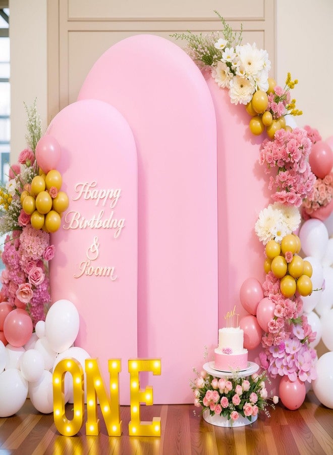 Suppromo Pink Blue Arch Cover 3 Set-7.2FT, 6.6FT, 6FT Arch Backdrop Cover Spandex Fitted 2- Color Fabric Stand Covers for Gender Reveal Baby Shower Boy and GILR Birthday Party Photo Background Decorations - Image 3