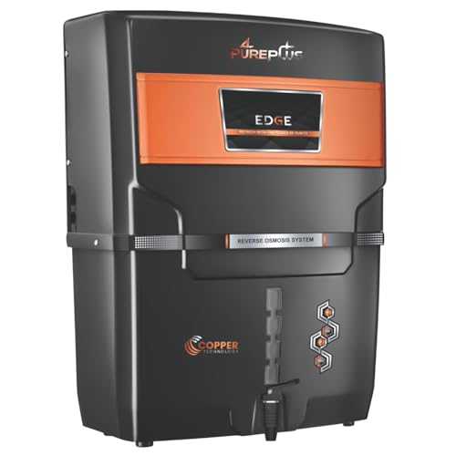 Pure Plus Pureplus Mineral RO+UV+UF 12 Liter RO + UV + TDS ADJUSTER Water Purifier With Copper Charge Technology Black & Copper Best For Home and Office (Made In India) - Image 1
