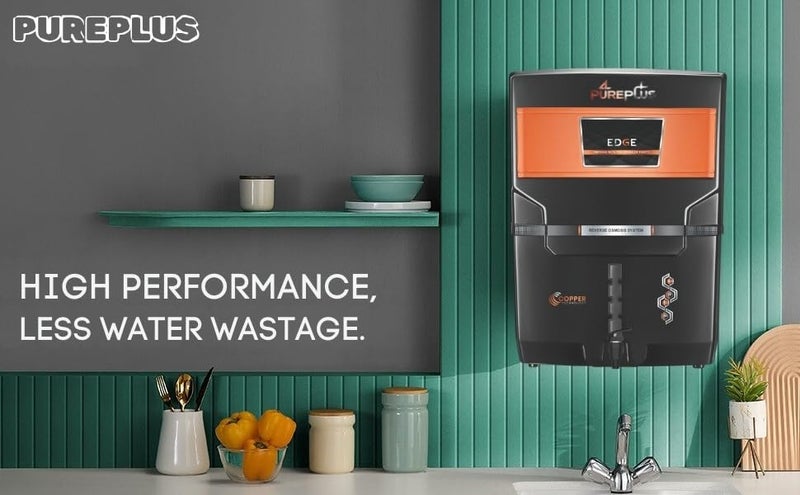Pure Plus Pureplus Mineral RO+UV+UF 12 Liter RO + UV + TDS ADJUSTER Water Purifier With Copper Charge Technology Black & Copper Best For Home and Office (Made In India) - Image 5