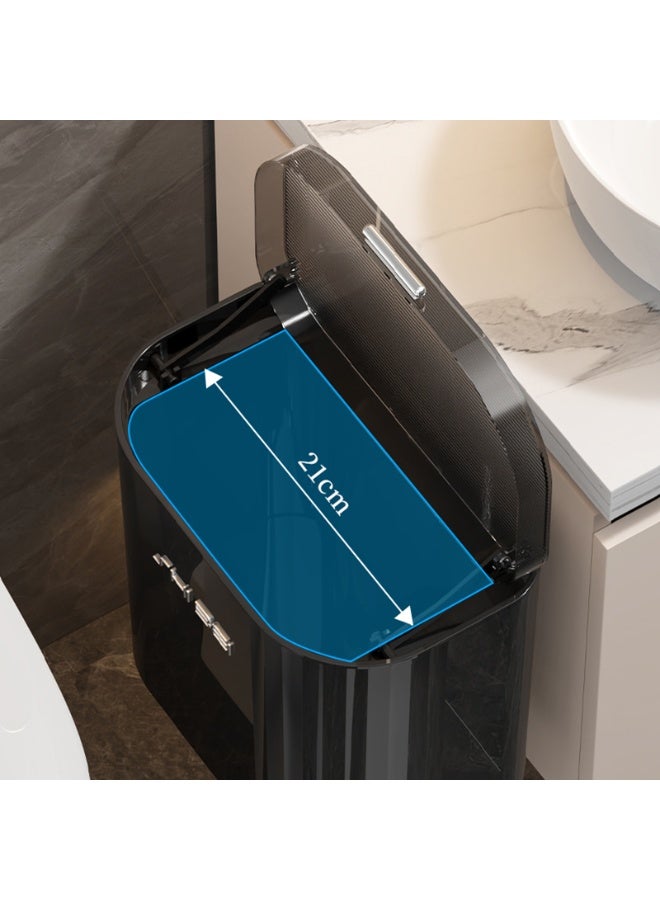 Noon East Plastic Kitchen Compost Bin for Counter Top or Under Sink, Hanging Small Kitchen Trash Can with Lid for Kitchen, Bathroom, 26 x 16 x 25 cm, Black - Image 4