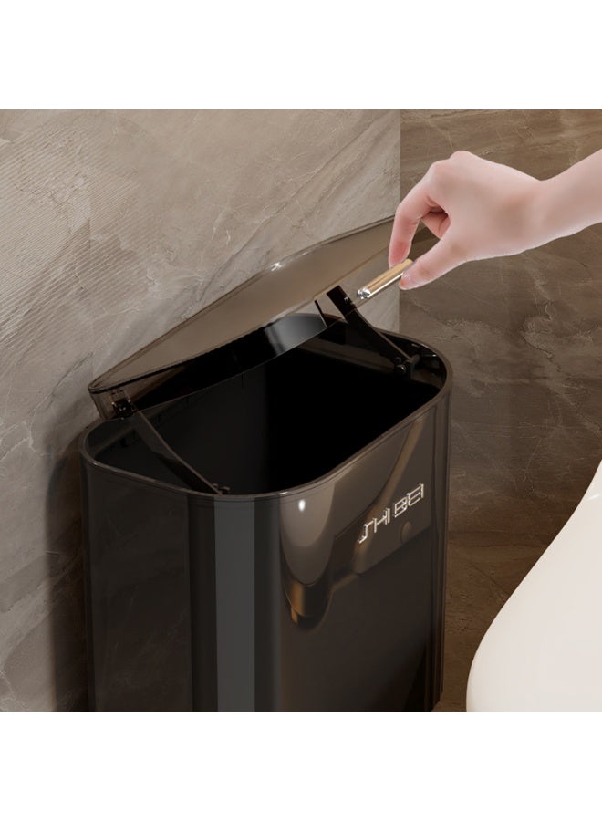 Noon East Plastic Kitchen Compost Bin for Counter Top or Under Sink, Hanging Small Kitchen Trash Can with Lid for Kitchen, Bathroom, 26 x 16 x 25 cm, Black - Image 3