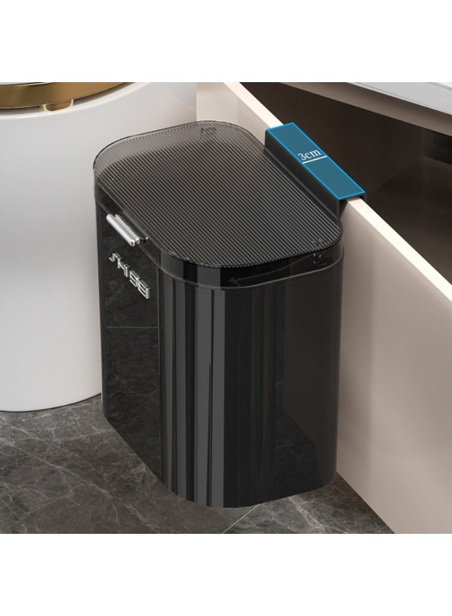 Noon East Plastic Kitchen Compost Bin for Counter Top or Under Sink, Hanging Small Kitchen Trash Can with Lid for Kitchen, Bathroom, 26 x 16 x 25 cm, Black - Image 5