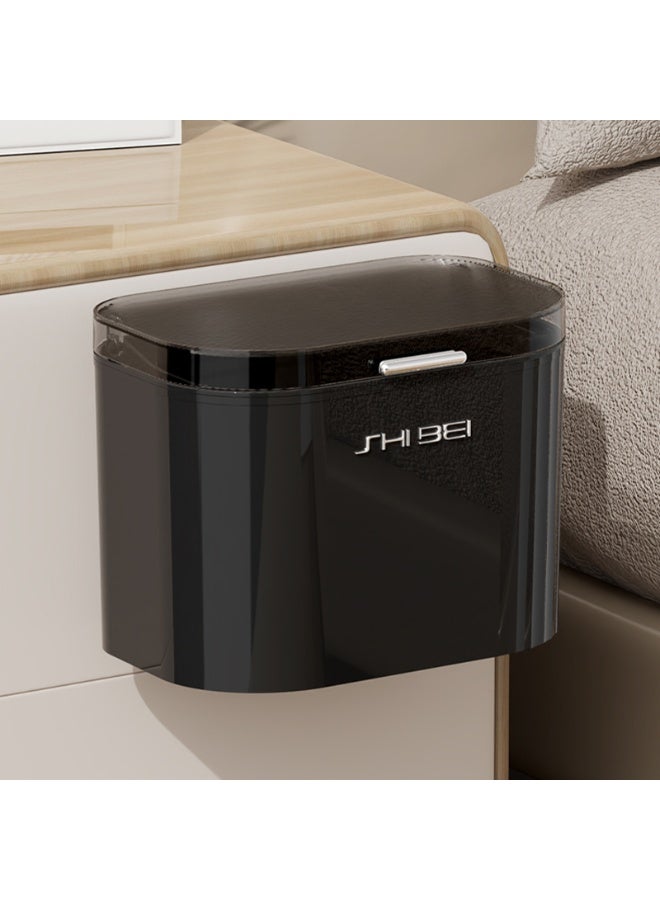 Noon East Plastic Kitchen Compost Bin for Counter Top or Under Sink, Hanging Small Kitchen Trash Can with Lid for Kitchen, Bathroom, 26 x 16 x 25 cm, Black - Image 1