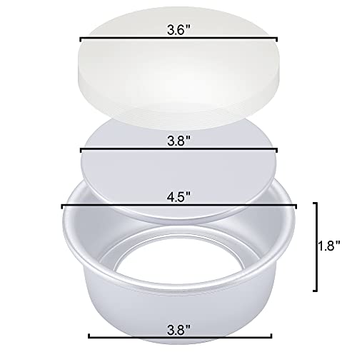 AWTBDP 4 Inch Round Cake Pan Set of 8, Nonstick Aluminum Baking Pans with 100 Sheets Parchment Paper, Easy Pop Out Removable Bottom Cake Pans for Mini Cheesecakes, Dessert, Pizzas and Quiches - Image 2