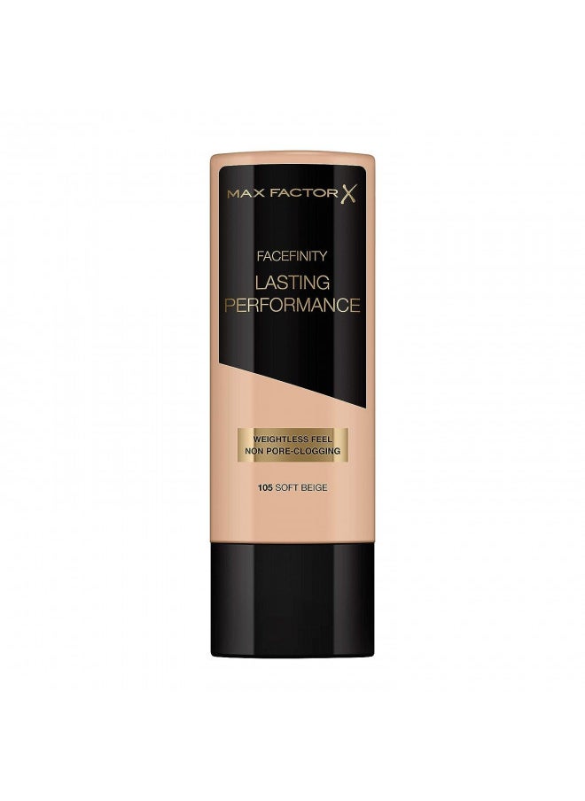 Max Factor Max Factor Long Lasting Performance Foundation, No.105 Soft Beige, 1.1 Ounce  - Image 1