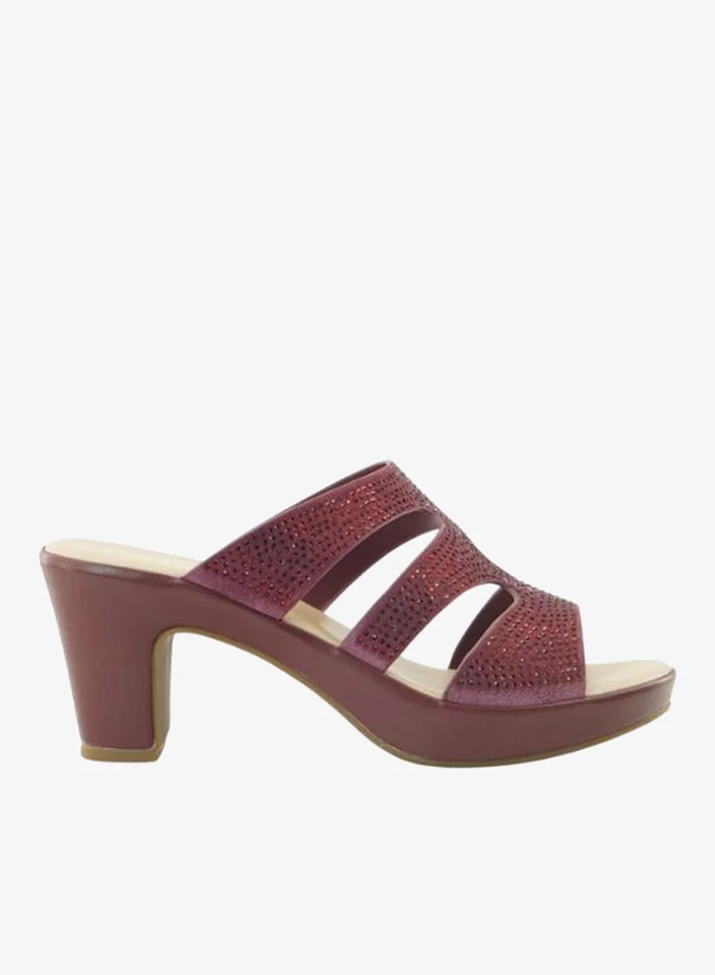 092-3097 Michelle Morgan Ladies Mid Heel Sandals 514ZD097 Bordo