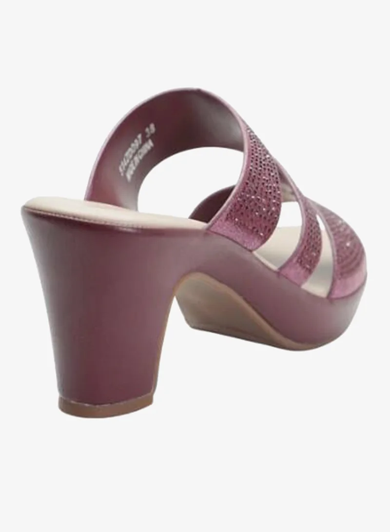 Michelle Morgan Bordo 092-3097 Michelle Morgan Ladies Mid Heel Sandals 514ZD097 Bordo for Women | Best Price UAE