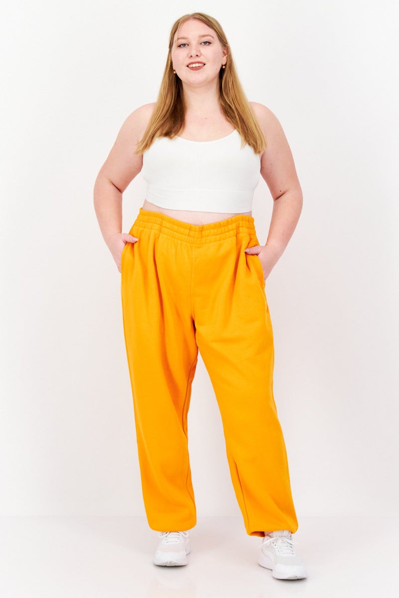 adidas Originals Women Plus Size Training Sweatpants, Orange  - Image 3