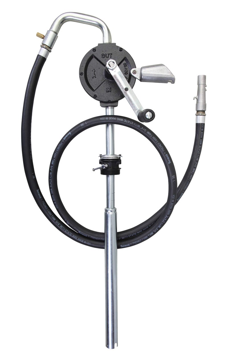 Groz 44081 Fuel Transfer Pump, Rotary Hand Pump with Suction Tube, 8' Discharge Hose for Oil, Diesel - Image 5