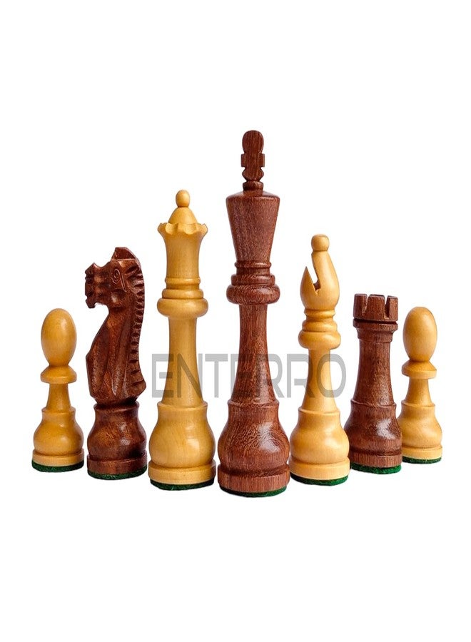 Enterro Wooden Chess Pieces 3 inch Staunton German Knight Classic Series - Made of Acacia Wood and Boxwood (Without Chess Board) - Image 1