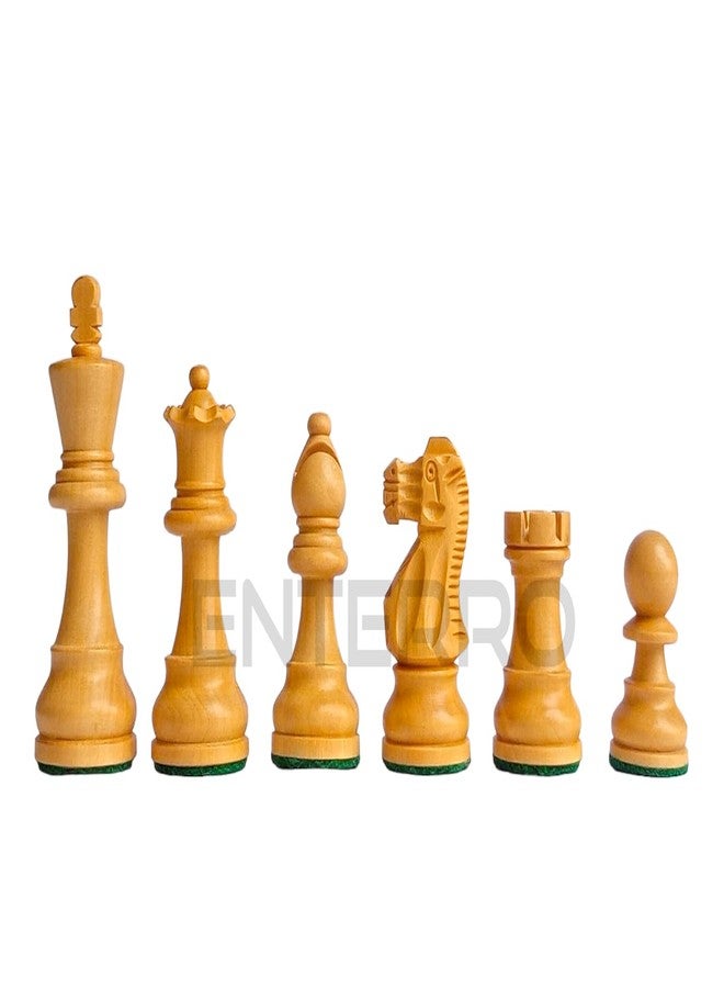 Enterro Wooden Chess Pieces 3 inch Staunton German Knight Classic Series - Made of Acacia Wood and Boxwood (Without Chess Board) - Image 2