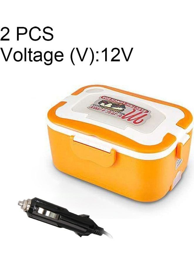 NIBEMINENT 2 Pcs Portable Electric Heated Food Warmer Box Orange 25 x 20 25cm - Image 1