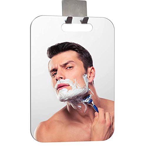 XOYO APHUIME Fogless Shower Mirror (11inX7.48in), Anti-Fog Frameless Wall Hanging Makeup & Shaving Bathroom Accessory (Large, Shaver Hook) - Image 1