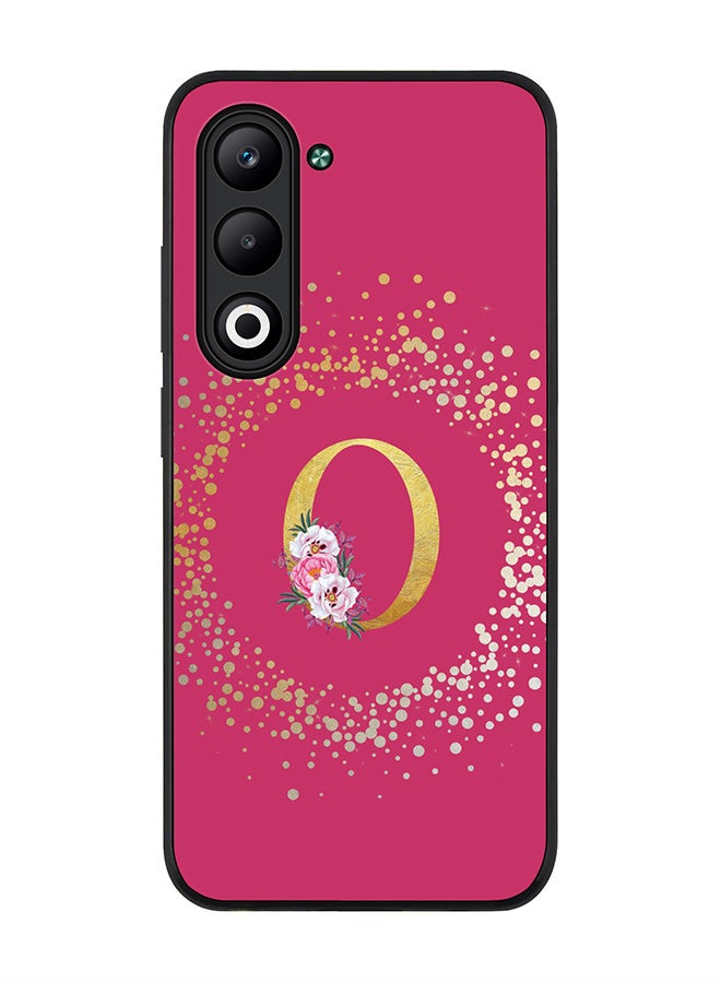 Stylizedd For Oppo A5 5G / A5 4G Case,Slim fit Camera Protection, Shockproof Thin Phone cover  - Custom Monogram Floral - O ( Deep Pink )