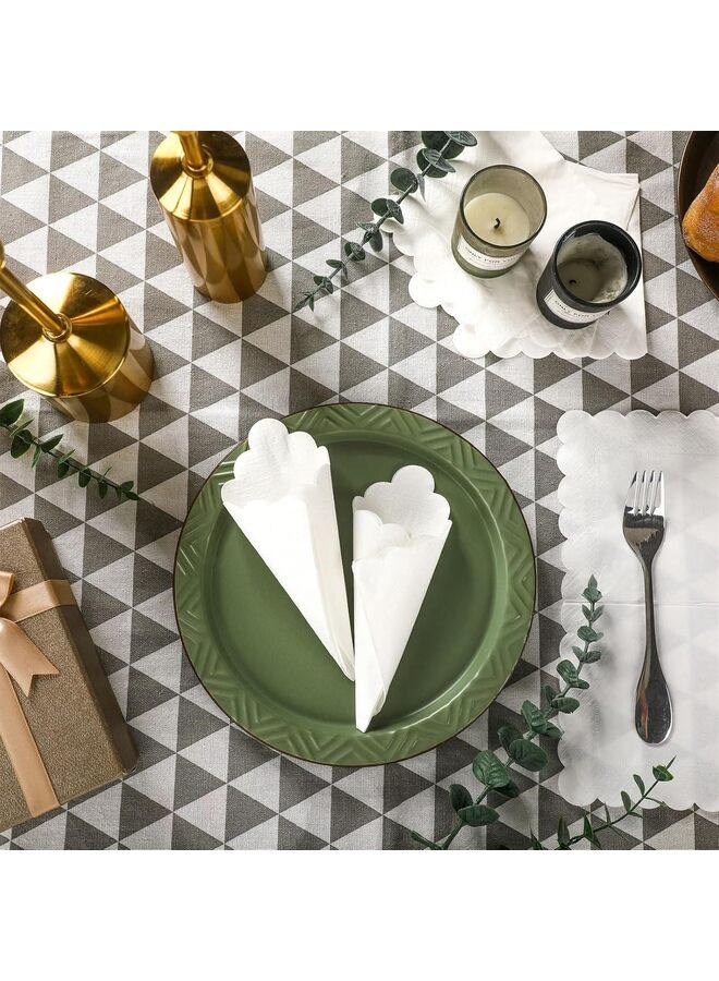 100 قطعة من المناديل المناديل الورقية السميكة المناديل الحفلية القابلة للتصرف مناديل المشروبات لعشاء الزفاف لوازم عيد الميلاد ، 5 × 5 بوصات (أبيض) - Image 4