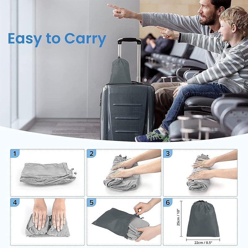 Evona Inflatable Foot Rest Pillow For Travel Portable Adjustable Three Layers Height Stool For Foot Rest On Airplanes Cars Travel Office Home Travel Foot Rest Pillow for Kids Adults - Image 5