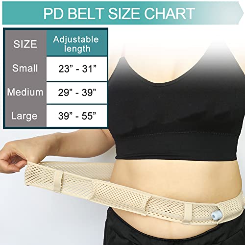 EaseToU Comfortable Breathable Peritoneal Dialysis Belt PD Catheter Holder Accessories Adjustable Feeding G Tube Pouch Safety Secure Transfer Set Peg Tubing Supplies Men Women, Beige Small - Image 5