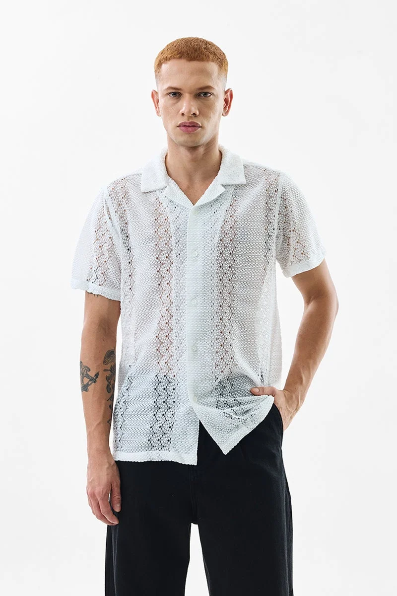 SNITCH Sonsie White Crochet Shirt