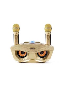 SDRD Portable Speaker Player Radio With Bluetooth Family KTV Speaker With 2 Wireless Microphones 30w Gold  - Image 2