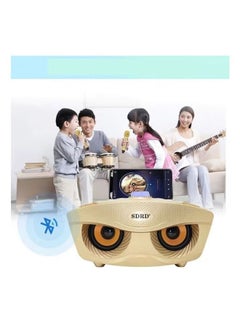SDRD Portable Speaker Player Radio With Bluetooth Family KTV Speaker With 2 Wireless Microphones 30w Gold  - Image 3