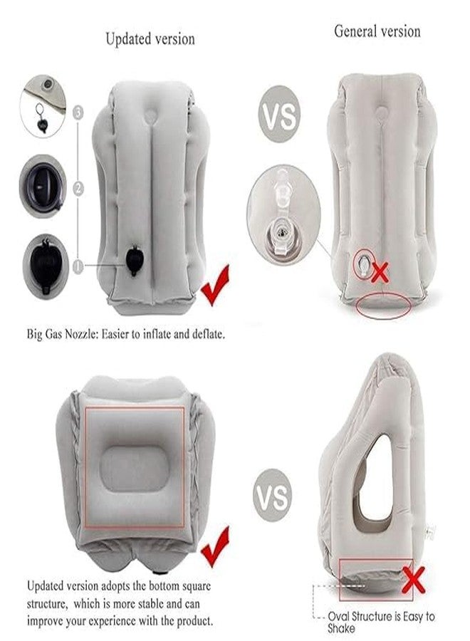 PRISO وسادة رقبة سفر قابلة للنفخ من بريزو بريميوم، خفيفة الوزن، سهلة الحمل والنفخ، تصميم مُحسّن لتدفق الهواء لسهولة التنفس، مناسبة للرحلات الجوية والبرية والسفر. (عبوة من قطعة واحدة) - Image 4