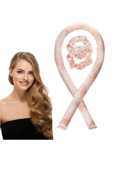 DUKASOU Heatless Curling Rod Silk Headband, No Heat Curls Hair Rollers with Ribbons Sleeping Soft Wave Formers Hair Curlers DIY Hair Styling Tools for Long Medium Hair (Light Pink)  - Image 4