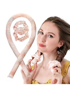 DUKASOU Heatless Curling Rod Silk Headband, No Heat Curls Hair Rollers with Ribbons Sleeping Soft Wave Formers Hair Curlers DIY Hair Styling Tools for Long Medium Hair (Light Pink)  - Image 3
