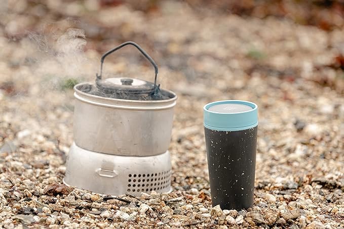 Circular and Co Leakproof Reusable Coffee Cup 12oz/340ml - The World's First Travel Mug Made from Recycled Coffee Cups, 100% Leak-Proof, Sustainable & Insulated (Black & Faraway Blue) - Image 2