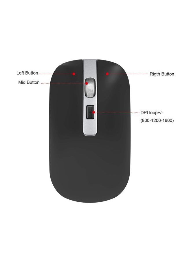 NIBEMINENT M30 Wireless Mouse Black  - Image 2