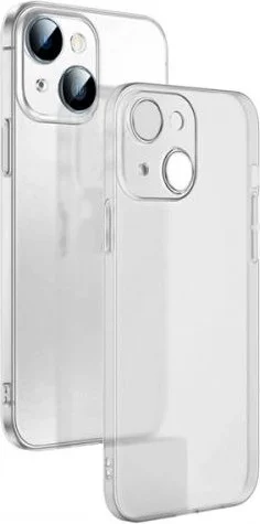 Polhammobile Polham 0.3mm Apple iPhone 14 6.1inch Camera Protected Silicone Case, Transparent Frosted Magsafe Compatible Case