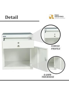 RIGID Steel Bedside pedestal White 50x40x45cm  - Image 3
