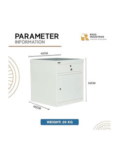 RIGID Steel Bedside pedestal White 50x40x45cm  - Image 4