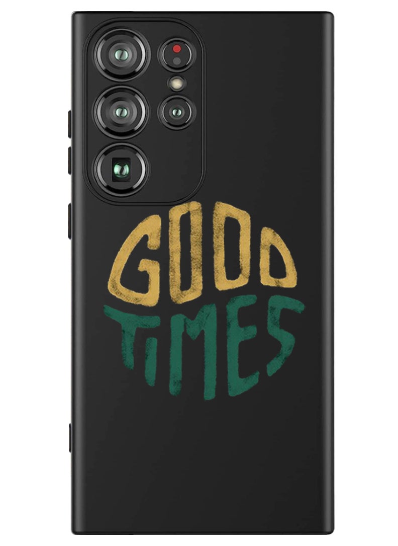 Theodor Protective Slim Fit Case Liquid Silicone Cover with Full Body Protection Anti-Scratch Shockproof Case For Samsung Galaxy S24 Ultra (Black) - Good times  - Image 1