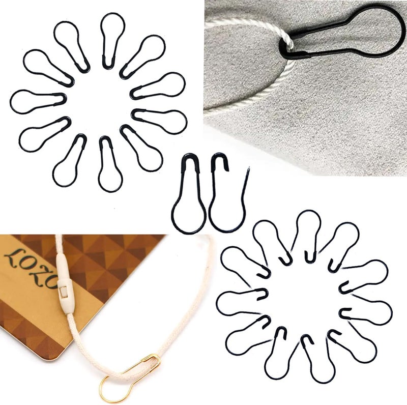 Transun Moo 500Pcs Black Safety Pins 0.8" Metal Bulb Pins Gourd Pin Clothing Tag Pins Calabash Pin for DIY Craft, Home Accessories - Image 3